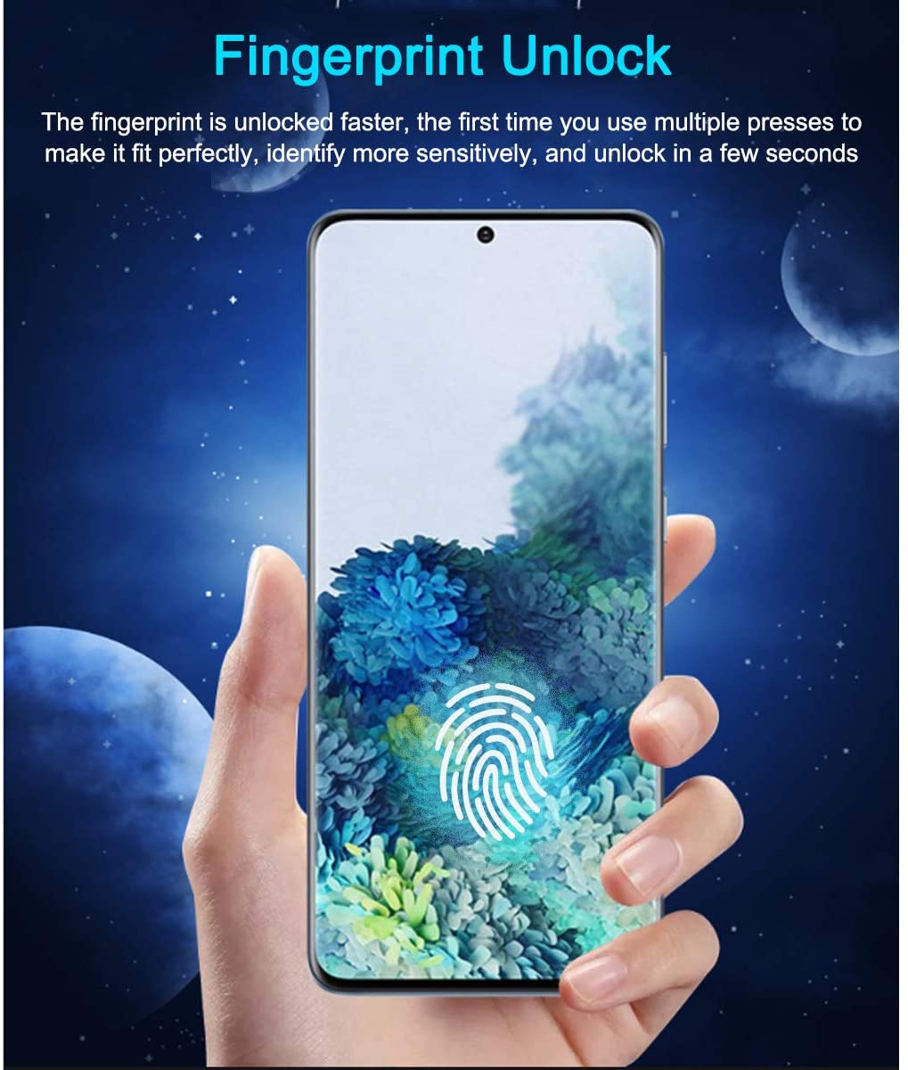 Galaxy S20+ (Plus) [Updated Version] Fingerprint Sensor 3D Glass High Response Case Friendly Full